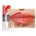 JUAAZIN Vivid Apricot Lip Stain Peel Off Lip liner and Lip oil with Tweezer, Dual-Ended Peel Off Lip Stain Tattoo, Highly Pigmented Long Lasting Waterproof, Transfer-proof for All Skin Types, 01#