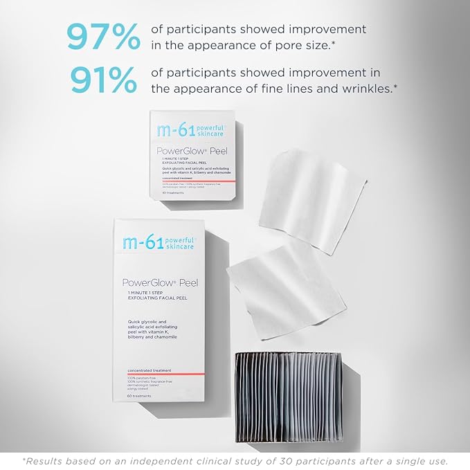 m-61 PowerGlow Peel Exfoliating Facial Peel, 10 Treatments