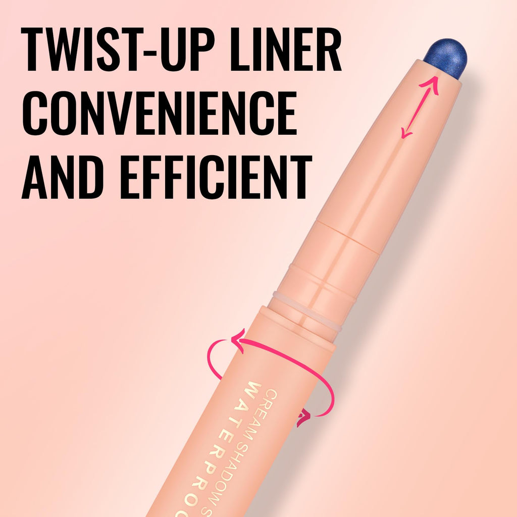 Oulac Waterproof Eye Shadow Stick Smooth and Long Lasting, Shimmering Glitter Finish, Blendable Eyes Makeup, Vegan & Cruelty-Free 1.25g, 20 Navy Velvet