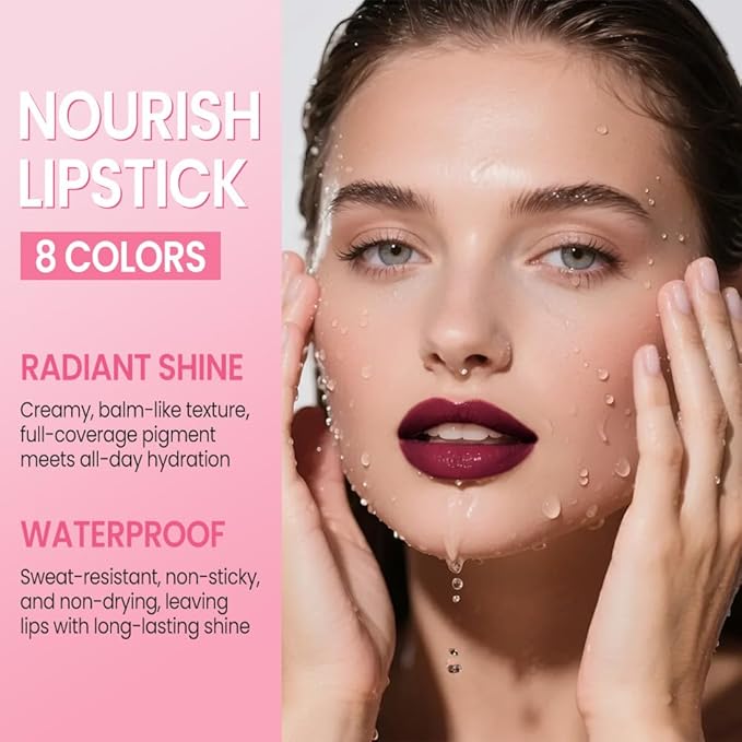 HHLTOH Honey Lipstick Tinted Lip Balm - Matte Tint Cream Lipsticks for All Skin Tones, Hydrating Lip Stain, Can be Buildable Blendable Nourishing Moisturizing Suitable for Women to Every Day Makeup 08