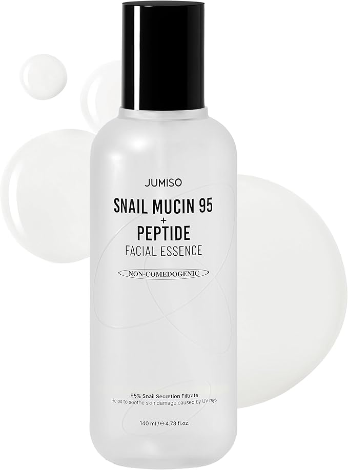 JUMISO Snail Mucin 95% + 5 Peptide Essence, Korean Face Serum, 4.73 fl oz