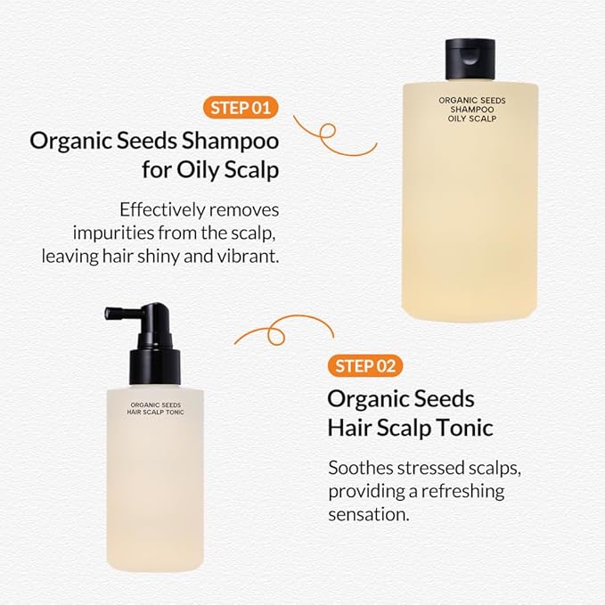 Whamisa Organic Seeds Hair Scalp Tonic, Fermented Ingredient Formula for Refreshing Scalp, Scalp Conditioning, Dry Scalp, Cooling, Korean Skin Care (165ml)