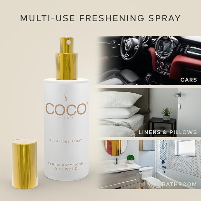 COCO by Stone 5oz All-in-One Spray Oud Wood Fabric & Room Mist