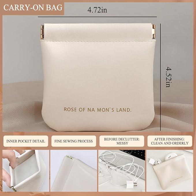 SUILU Makeup Bag Cosmetic Bag,Portable Pouch Open Flat Toiletry Bag Make up Organizer with Divider, Handle and small cosmetic bag Travel Essentials (Ivory)