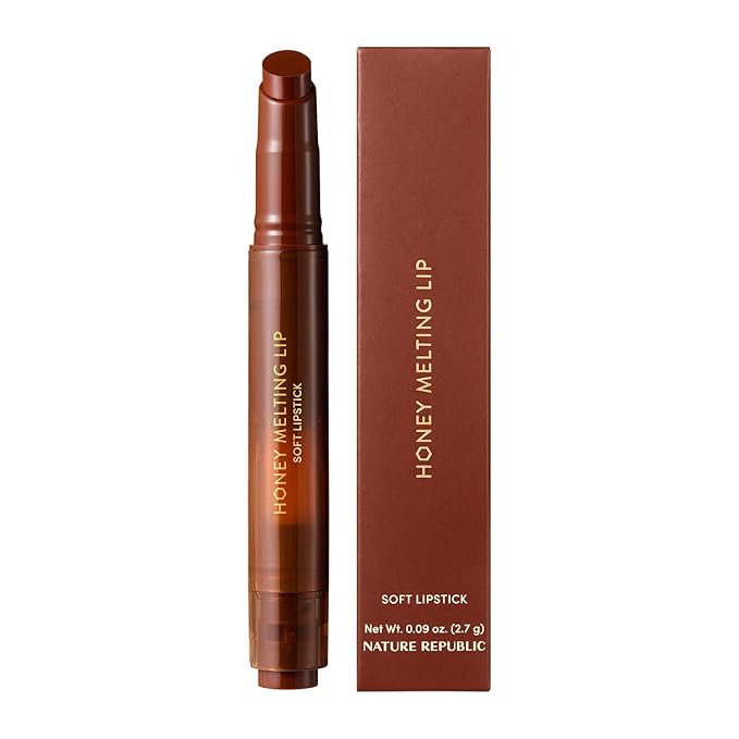 Nature Republic HONEY MELTING LIP PLUMPING (21 DIRTY CHOCO) | SOFT LIP STICK, Hydrating Gloss, Moisturizing balms, Volumizing formula & Sheer tint, Glowy Finish, korean make up