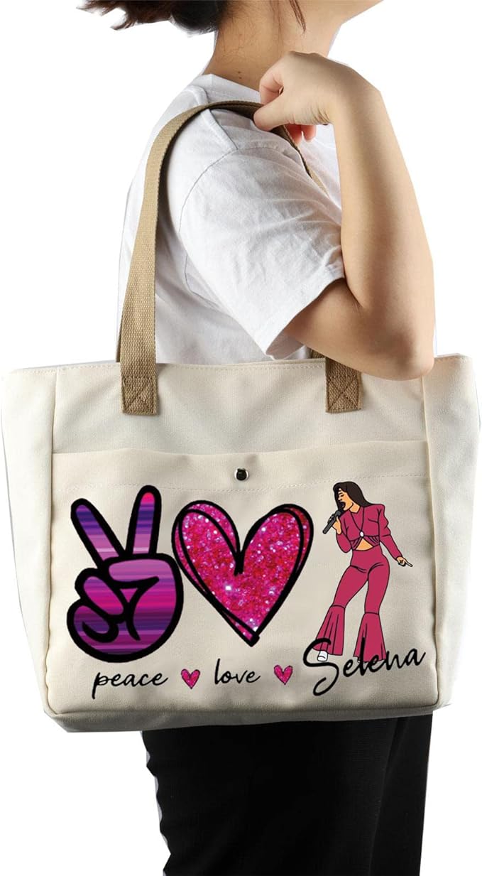 BLUPARK Song Makeup Bag Singer‘s Song Gift Singer Fan Gift Singer Inspired Cosmetic Bag Music Gifts (Peace Love Se TO)