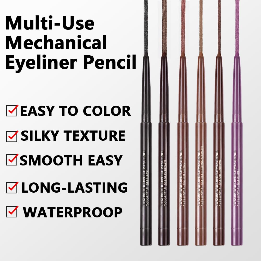 Kaely Dark Brown Gel Eyeliner Pencil, Smooth Eye Liner Waterproof Smudge Proof, Built in Sharpener, Long Lasting Eye Makeup, Vegan & Cruelty-Free, 02
