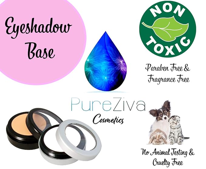 Pure Ziva Matte Oil Absorbing Nude Beige Off White Translucent Eyeshadow Eyeliner Primer Base Under Eye Concealer Highlighter Single, Paraben Free, No Animal Testing & Cruelty Free, Made in the USA