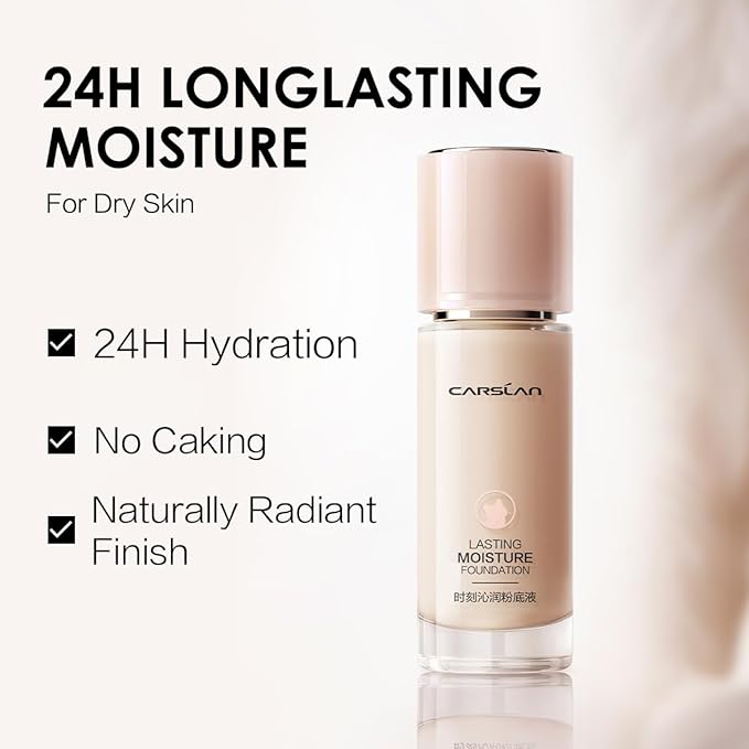 CARSLAN Lasting Moisture Foundation for Medium Coverage with Dewy Wear, M02
