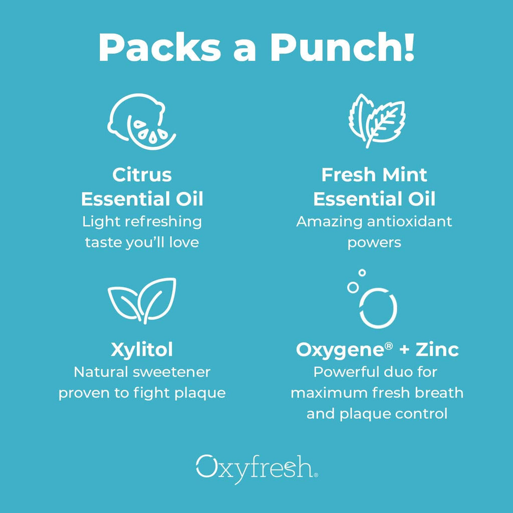 Oxyfresh Maximum Fresh Breath Lemon Mint Toothpaste - Clean Teeth & Fresh Breath - Natural Essential Oils & Natural Xylitol to Help Fight Tartar - SLS & Fluoride Free - 5 oz (Pack of 3)