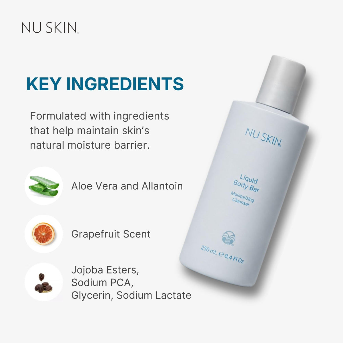 Nu Skin Liquid Body Bar | Moisturizing Cleanser | 8.4 oz | 1 Pack