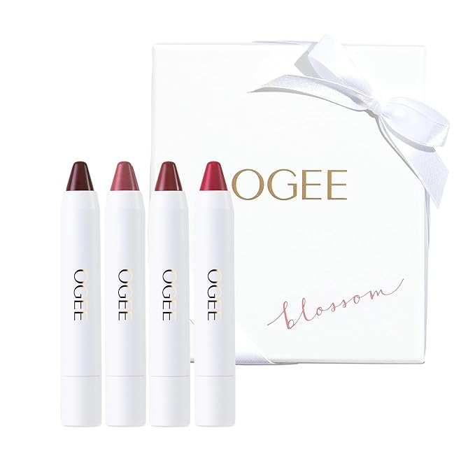 Ogee Tinted Sculpted Lip Oil, Blossom 4 Piece Gift Set