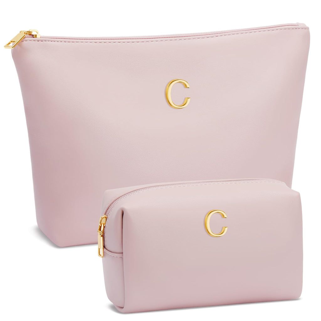 CLOUDWINGS Gifts for Women Girls Personalized Initial Travel Makeup Bag