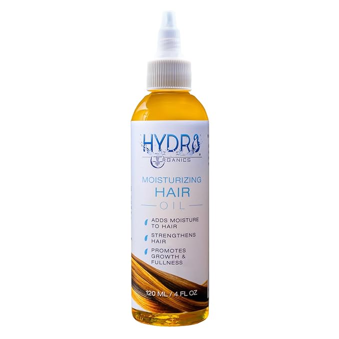 Hydr8 Organics Moisturizing Hair Oil 4 oz Deep Conditioning Treatment with Argan, Jojoba & Avocado Oil | Anti-Frizz Curl Defining Oil for Dry, Curly, Thick & Damaged Hair