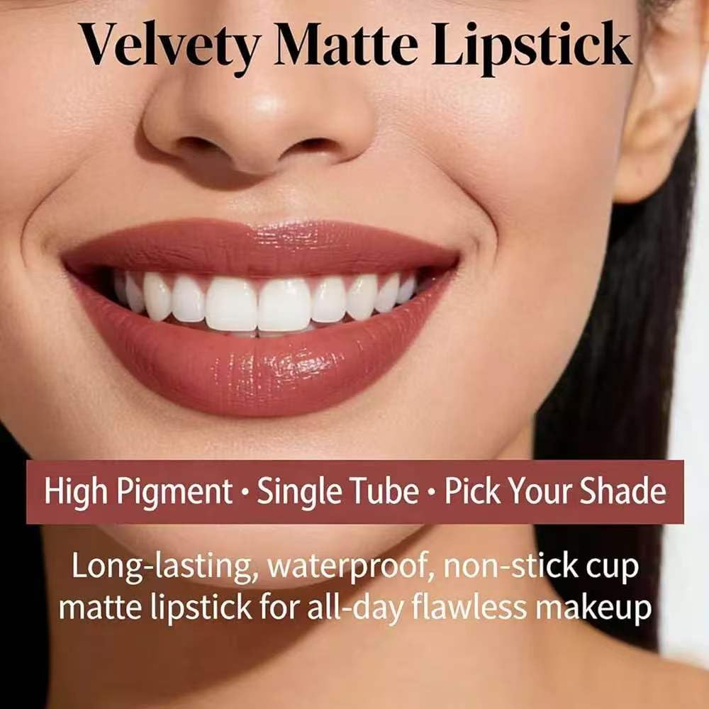 Maxzitank Velvet Matte Lipstick, Long Lasting Waterproof Non Transfer, Moisturizing Non-Drying Fog Lipstick for All Skin Tones Daily Makeup 07