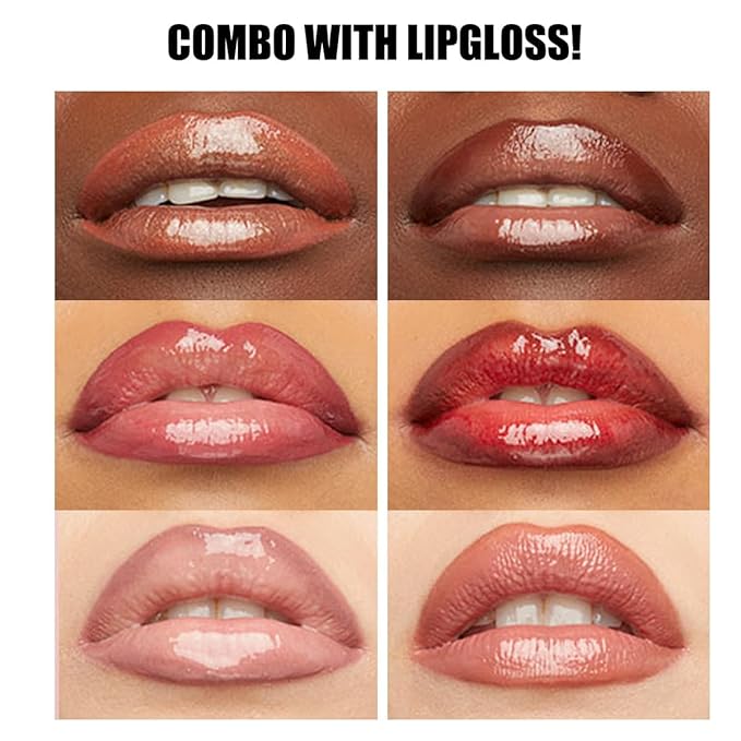 Aseawave 3Pcs Lip Liner and Lipstick Combo Set, Chestnut Nude Brown Lipgloss for Women Magic Lipstain 24 Hours Original Lip Liner Makeup Stain Long Lasting Waterproof Smudge Proof labial