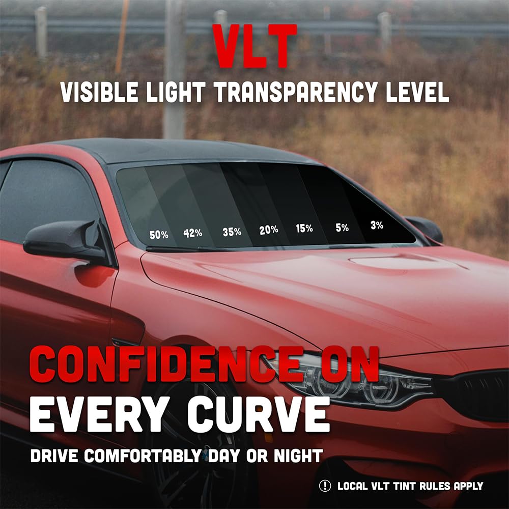United Nano Carbon 2Ply Window Tint Film - 40" x100', 15% VLT Scratch Resistant, High Clarity, 99% UV Block – Privacy & Interior Protection Film for Car, Truck, SUV, Home – Heat & Glare Control