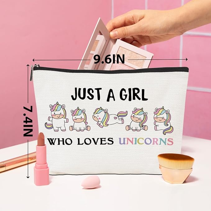 CQM Unicorn Gifts Makeup Bag Stuff Unicorn Cosmetic Bag Toiletry Bag Zipper Pouch for Women Girls Female Sister Daughter Friend Lover Birthday Graduation Friendship
