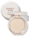 THESAEM Perfect Glam Glow Pact - Illuminating Face Powder with Colorful Pearls for Soft Radiant Glow - Sebum Control Blending Powder with Diamond & Silk - Korean Makeup Highlighter Compact