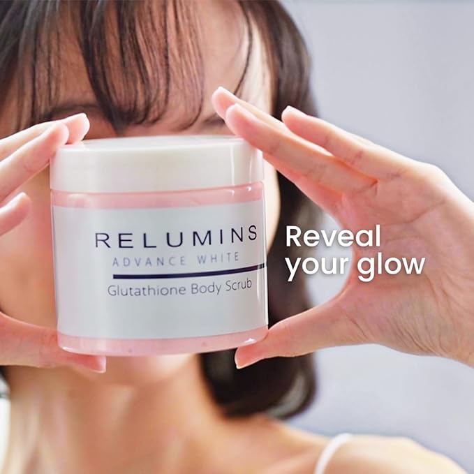 Relumins Premium Summer Body Scrub with Glutathione, Rosehip & Sea Salt – Hydrating Exfoliating Scrub for Smooth, Radiant Skin Routine – Glowing Summer Skin with Gentle Moisturizing Formula – 400ml