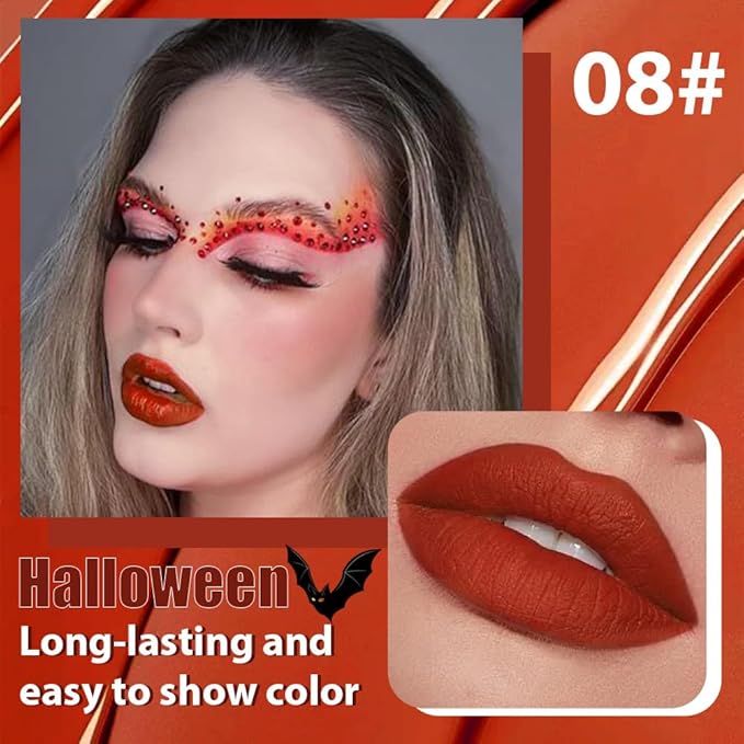 CAKAILA Red Matte Lipstick for Women,Liquid Lipstick,Long Lasting Waterproof Lightweight Comfortable Non-Drying Bold Dark Lip Gloss for Gothic Stage Makeup,Cruelty Free