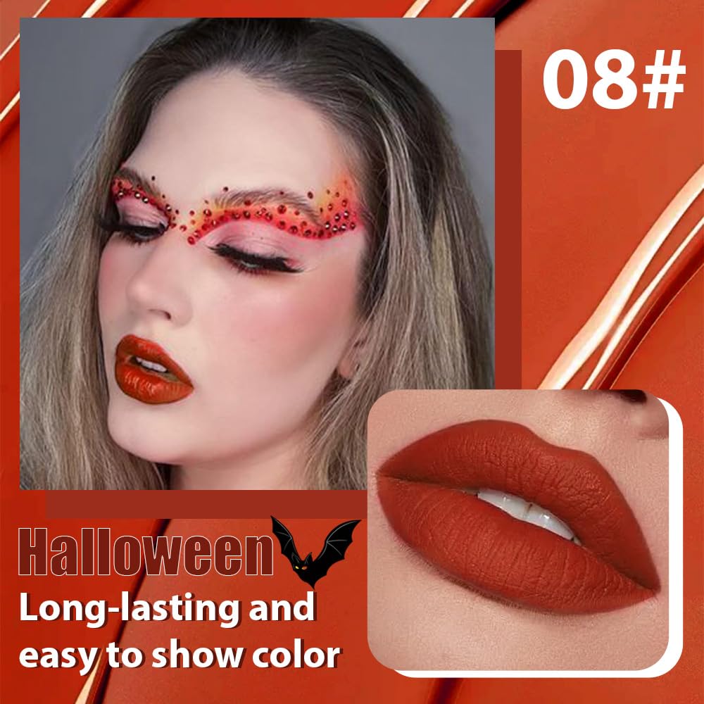 CAKAILA Red Matte Lipstick for Women,Liquid Lipstick,Long Lasting Waterproof Lightweight Comfortable Non-Drying Bold Dark Lip Gloss for Gothic Stage Makeup,Cruelty Free
