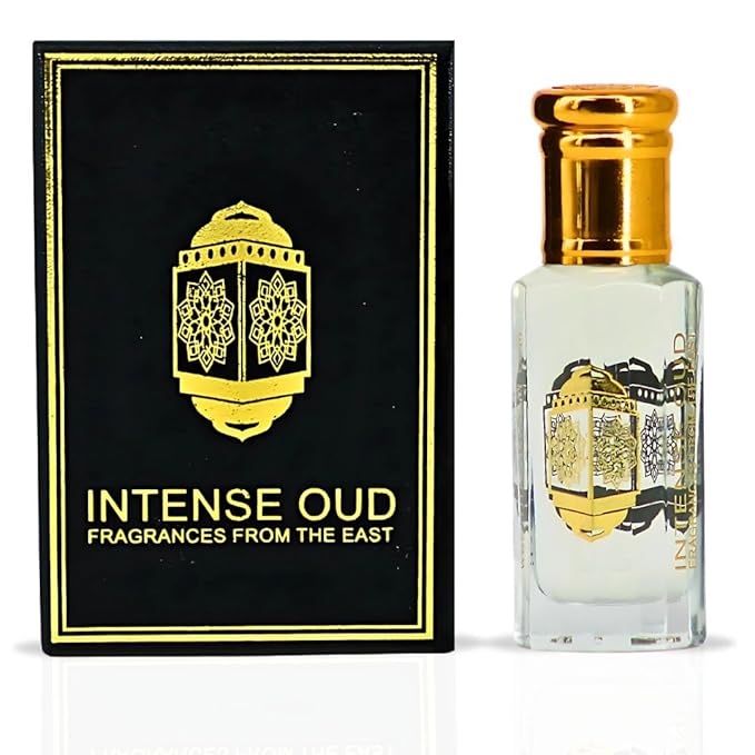 INTENSE OUD Khashab Al Sandal Long Lasting Arabian Perfume Oils for Women 12ML (0.40 OZ) Fragrance Oil with Cardamom, & Coconut Notes - Concentrated Perfume Oil & Valentines Day Gift With Black Box