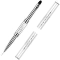 Ycyan 1Pcs Dual-ended UV Builder Gel Nail Brush Rhinestone Handle Nail Art Liner Brush Polygel Hard Gel Nail Brushes White