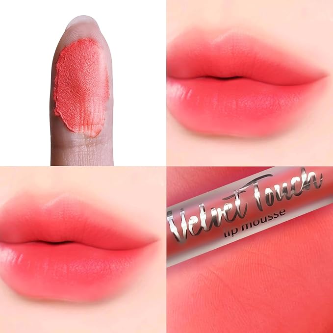 COOL STORY Waterproof Matte Lip Mud Lip Mousse,Vibrant Orange‑Red Pigmented Lipstick, Non‑Fade Long‑Wearing Velvet Lip Cosmetic for All Skin Tones,Shade #08 Citrus Pop