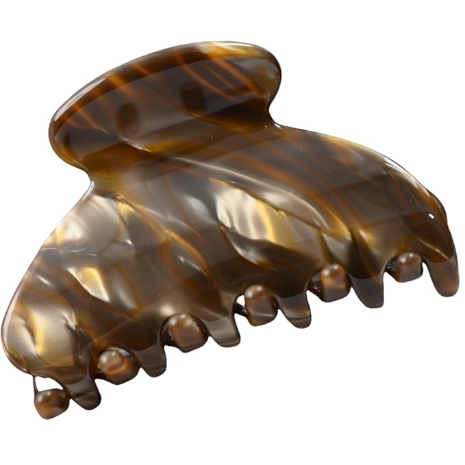 Prettyou Handmade Celluloid Acetate French Design Barrettes Tortoise Shell Claws Hair Claw Luxury Fashion Accessories Hair Clip for Women (marble coffee)