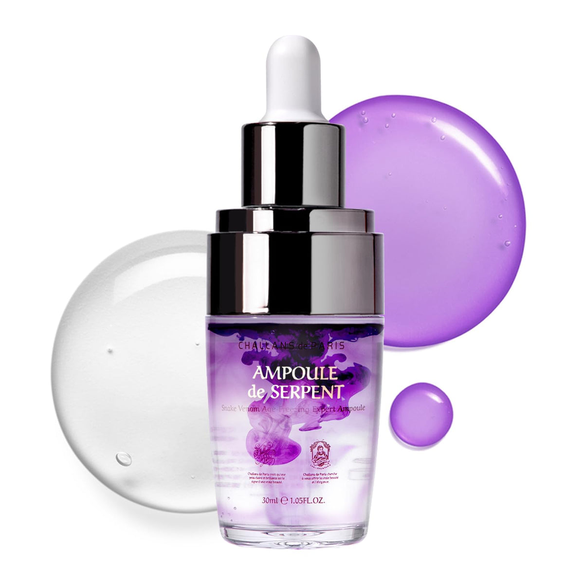 [CHALLANS de PARIS] Ampoule de SERPENT – Freshly-Activated Peptide Serum with SYN-AKE (10,000 ppm) | Age-Defying, Firming & Smoothing, Lightweight Watery, Dual-Chamber, Korean Skincare, 1.23 fl oz
