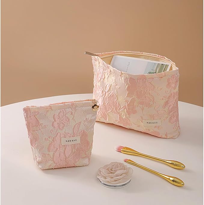 getgto 2 Pcs Makeup Bags, Large Cosmetic Bag Travel Toiletry Bag