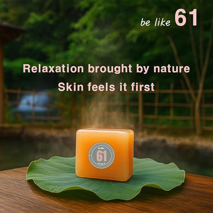 be like 61 Natural Soap bar Sulfur The best combination of natural ingredients, Fresh citrus scent, Skin relaxation,Non-irritatingㅣfor Kids & AdultsㅣFace & Body Soap, 3.77oz