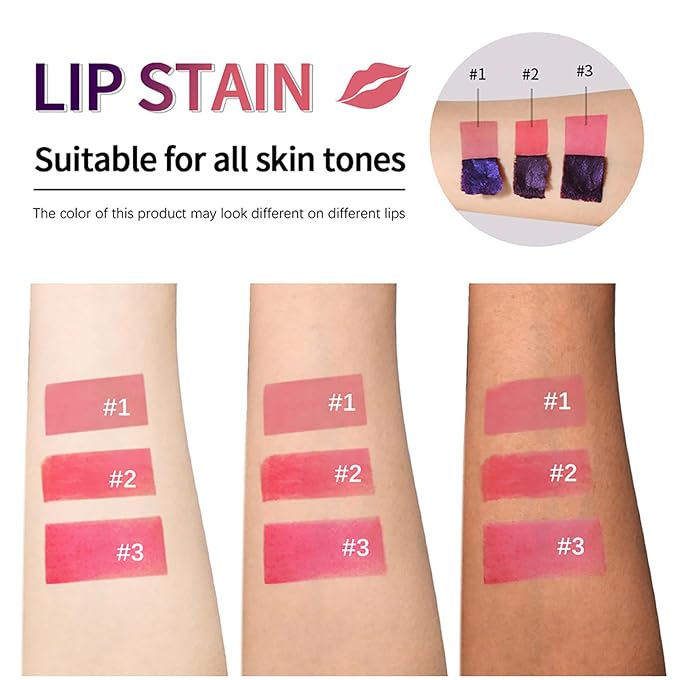 Aseawave 3Pcs Peel Off Lip Liner Lipstick Makeup, Pink Peel Off Lipgloss for Women Magic Lipstick 24 Hours Original Lip Liner Makeup Stain (#D, 1 Count (Pack of 3))