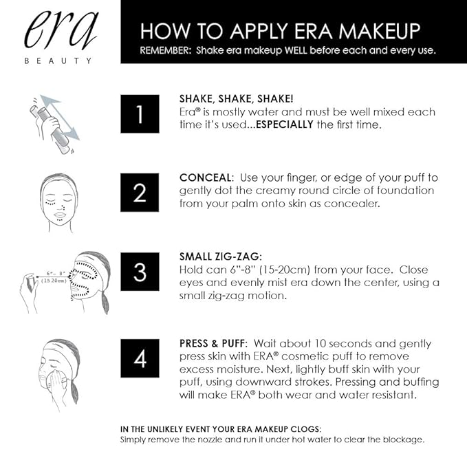 Era Beauty ERA GLAZE Spray Makeup, SHIMMER - 24 KARAT, 1.5 Ounce, Professional Airbrush Cosmetics