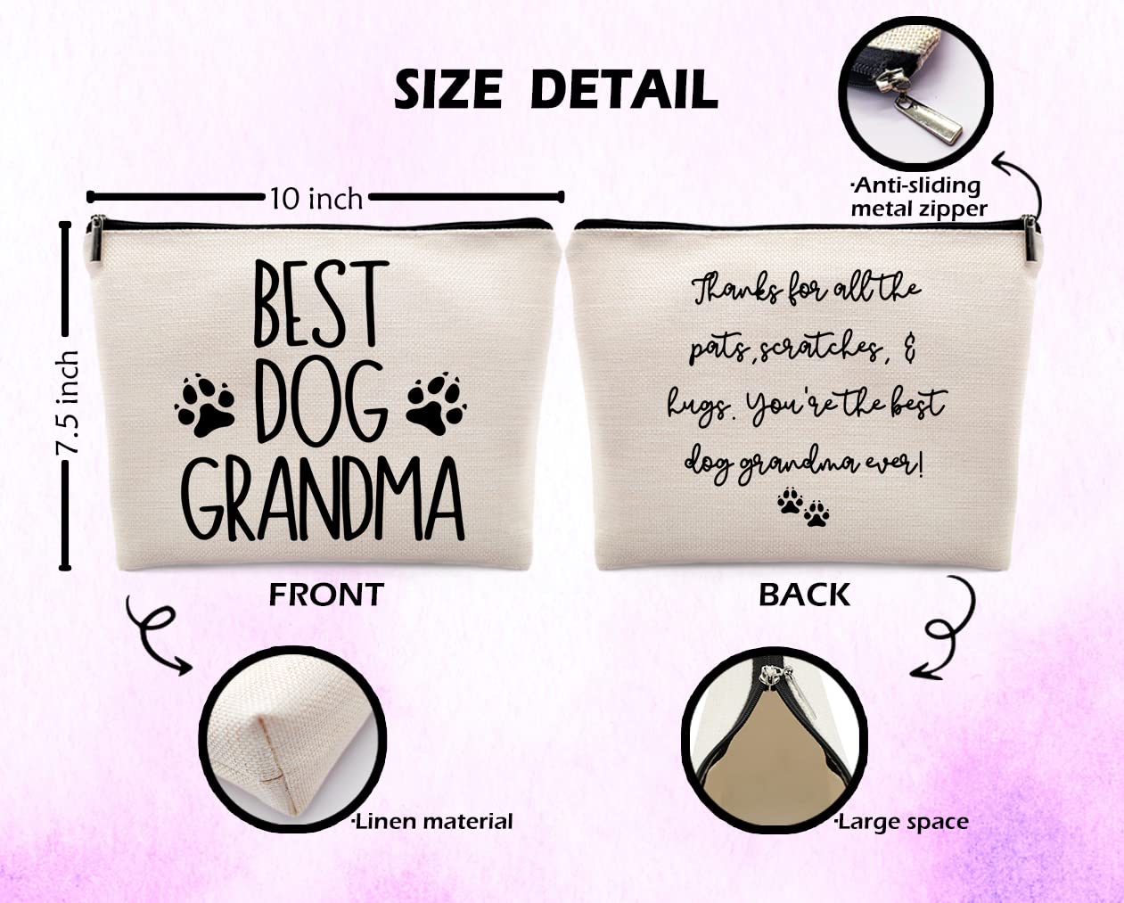 Dwept Best Grandma Cosmetic Case, Toiletry Bag - Makeup Bag for Women