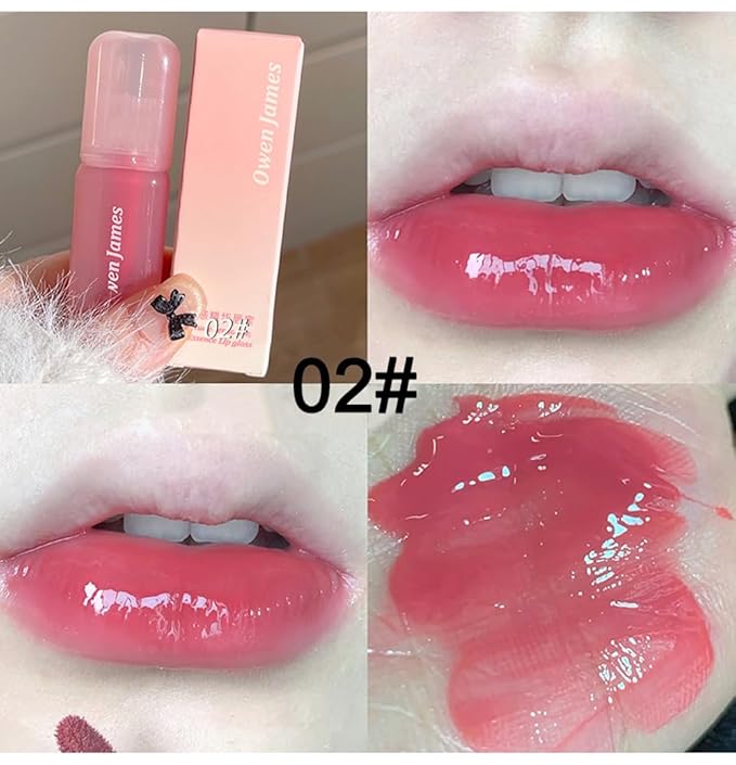 Aseawave 4Pcs Hydrating Lip Gloss Set,High Shine Glass Finish Korean Lip Glaze,Lip Moisturizing Plumping Lipgloss,Moisturizing Water Mirror Liquid Lipstick,Long-lasting Natural Makeup