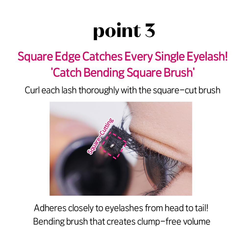 ETUDE Curl Fix Mascara, Lash Mascara, Strong Curl Up, Long-Lasting, Waterproof, Light-Weight, Korean Makeup, Beauty, Vegan Certified, Volume (0.27 Fl Oz)