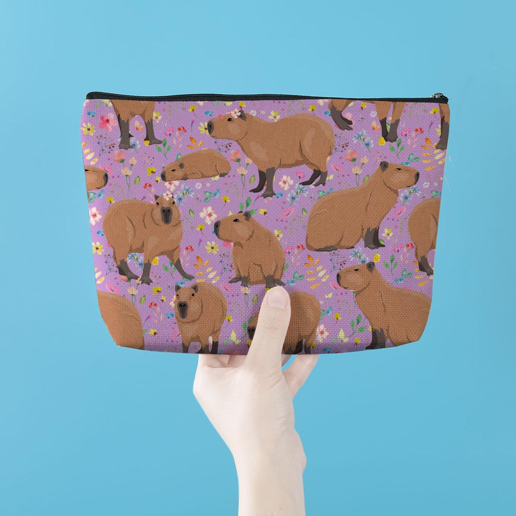 Cute Capybara Makeup Bag Capybara Gifts Cosmetic Bag for Animal Lover