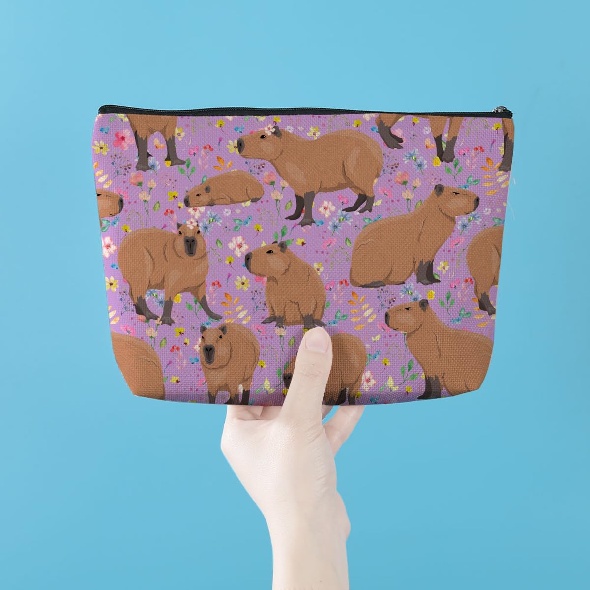 Cute Capybara Makeup Bag Capybara Gifts Cosmetic Bag for Animal Lover