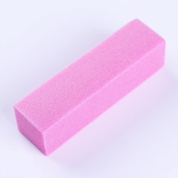 20pcs Nail Buffer Blocks 4Sides,120Grit Pedicure Manicure Buffer Kits Pink