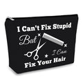 Hairdresser Gifts Makeup Bag Hair Stylist Gift Black Cosmetic Bags Funny Hair Dresser Gift Cosmetic Pouch Oxford Cloth Makeup Case Christmas Graduation Present for Hairdresser Inspirational Present