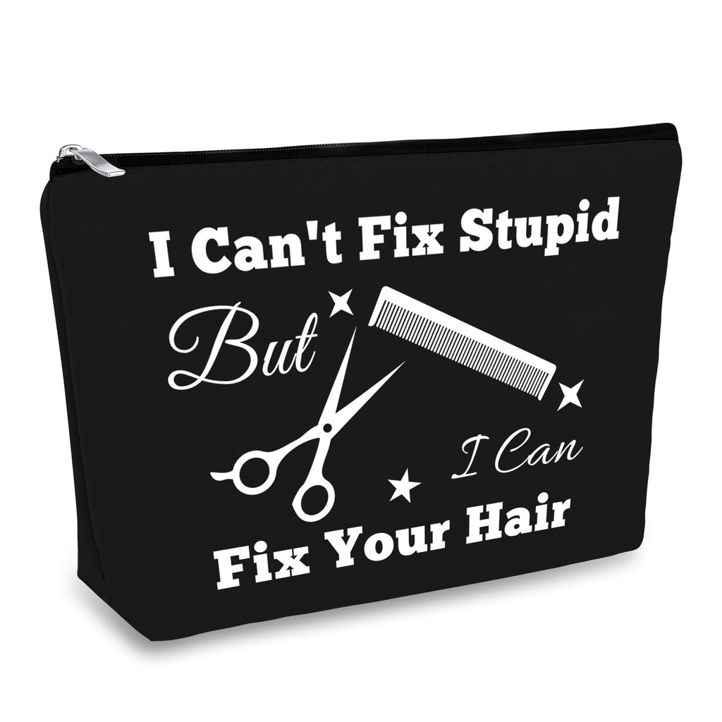 Hairdresser Gifts Makeup Bag Hair Stylist Gift Black Cosmetic Bags Funny Hair Dresser Gift Cosmetic Pouch Oxford Cloth Makeup Case Christmas Graduation Present for Hairdresser Inspirational Present