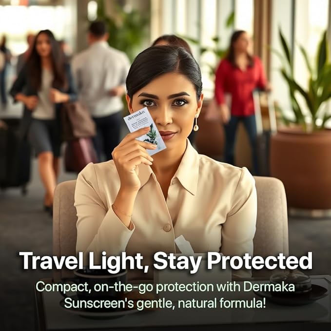 Dermaka Travel Size Mineral Sunscreen SPF 42, 25 Packets, Face & Body