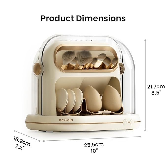 3-in-1 Makeup Brush Dryer, Timed Cleaner & Storage for Brushes and Sponges