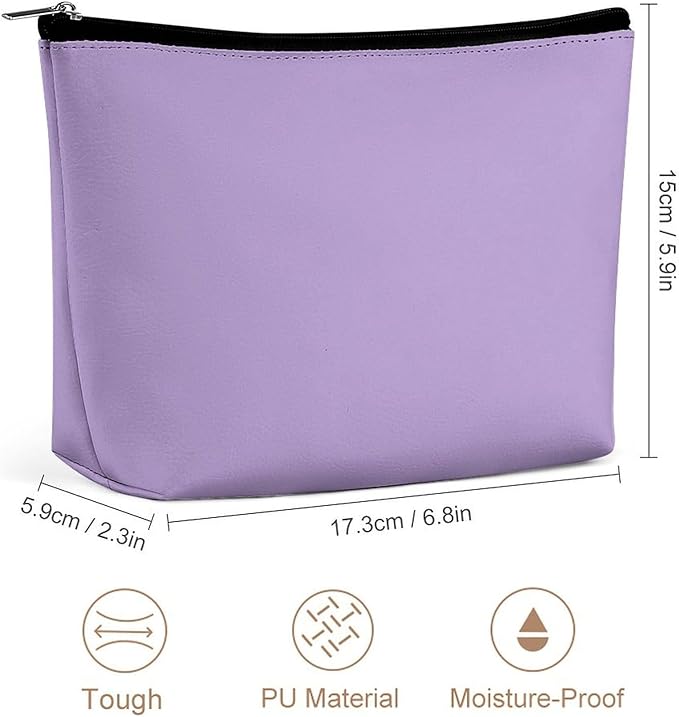 Meaudiwes Women's Toiletry Bag, Travel Cosmetic Bag, Large Makeup Case, Purple Personality Fashion Zipper Cosmetic Case