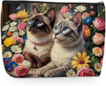 Colorful Flower Cat Makeup Bag, Travel Makeup Case Cosmetic Bags for Women