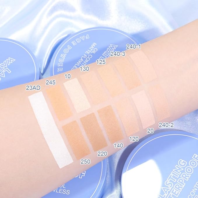 FeiCuiYun Oil Control Matte Perfection Face Powder Compact For Women, Matte Smooth Flawless Setting Powder Makeup, Polvo Compacto De Maquillaje, Waterproof Long Lasting, 0.35Oz, (125 Ivory Buff, 1)