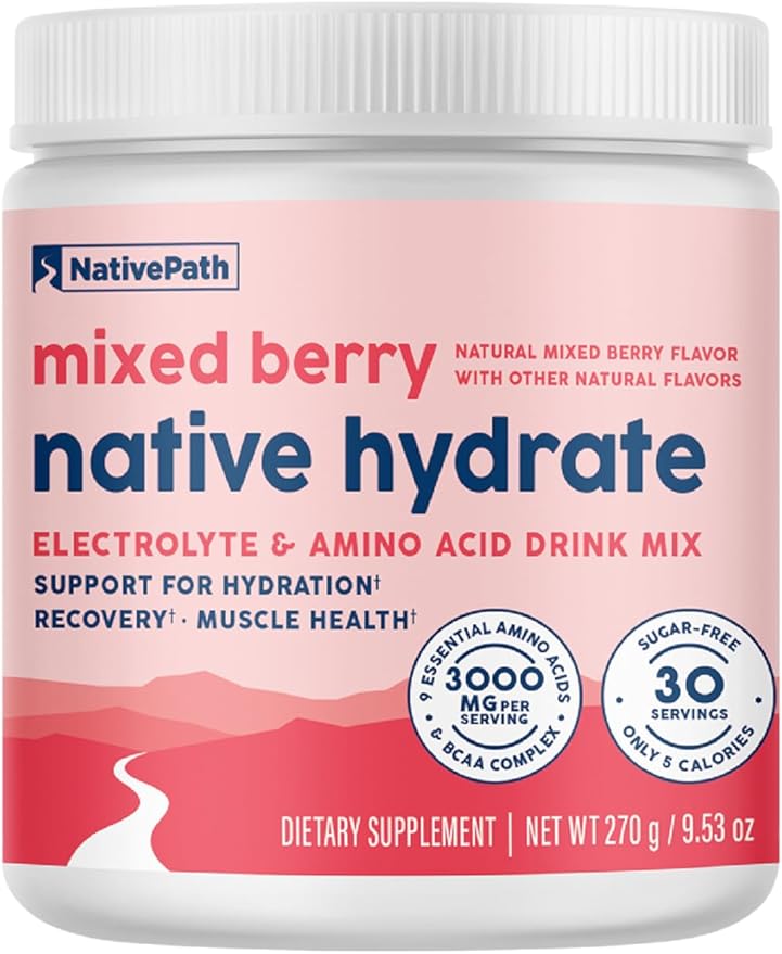 NativePath Hydrate Electrolyte Powder, Mixed Berry, 30 Servings