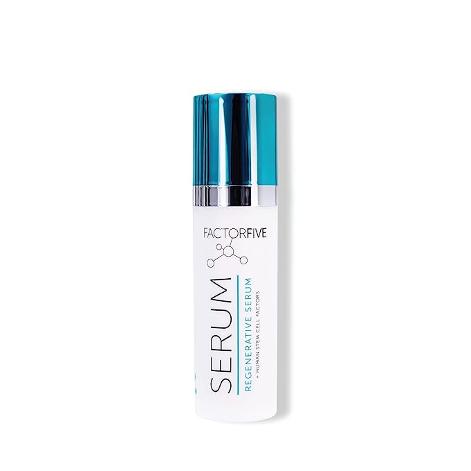 FACTORFIVE Regenerative Serum, Hero Anti-Aging Treatment with Adult Human Stem Cell Growth Factors and Copper Peptides for Fine Lines, Pores, Tightness, and Smoothing, 0.35 fl oz / 10 ml
